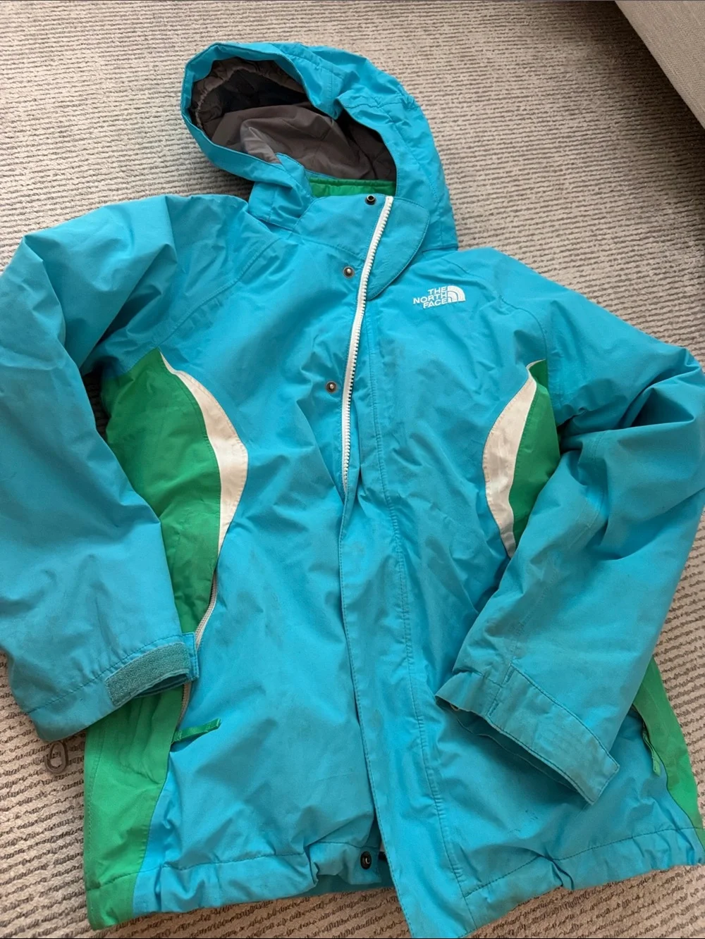 The North Face Kids Turquoise & Green ski Jacket